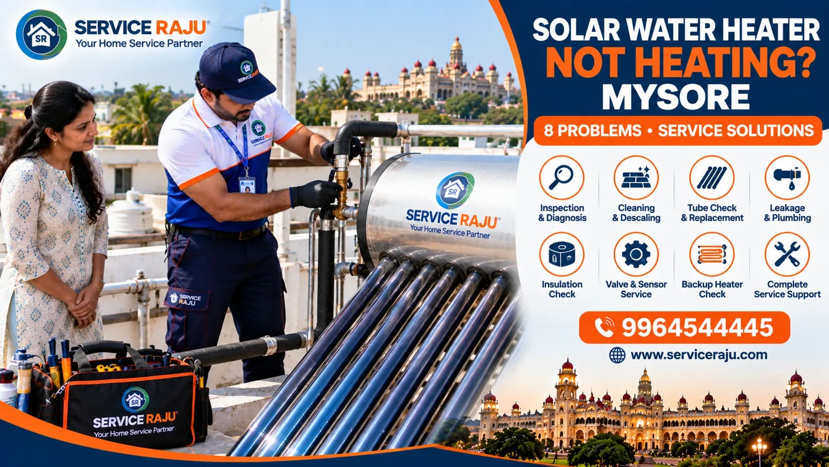 Solar Water Heater Not Heating Properly in Mysore? 8 Problems & Service Solutions