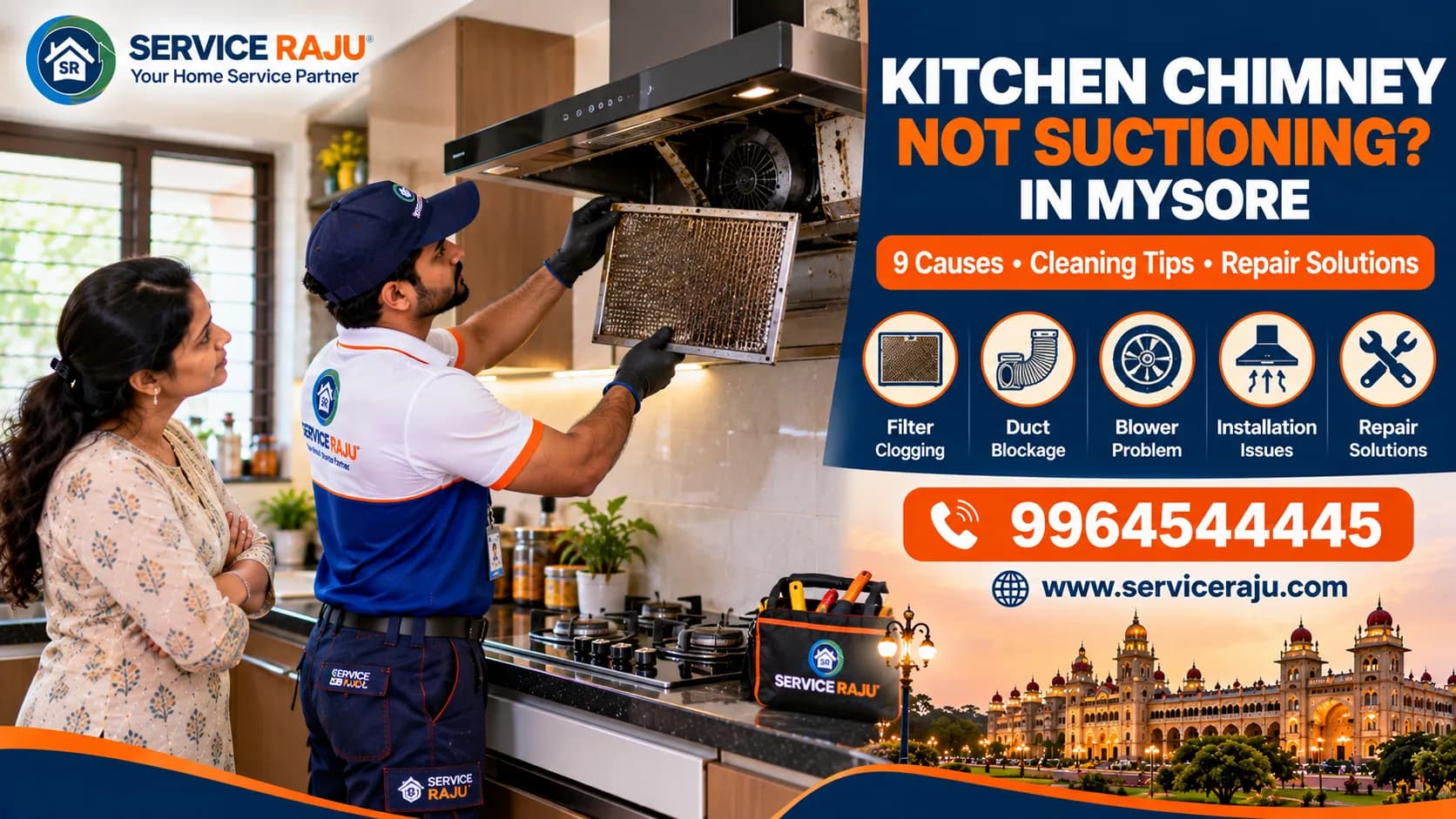 Kitchen Chimney Not Suctioning Properly in Mysore? 9 Causes, Cleaning Tips & Repair Solutions