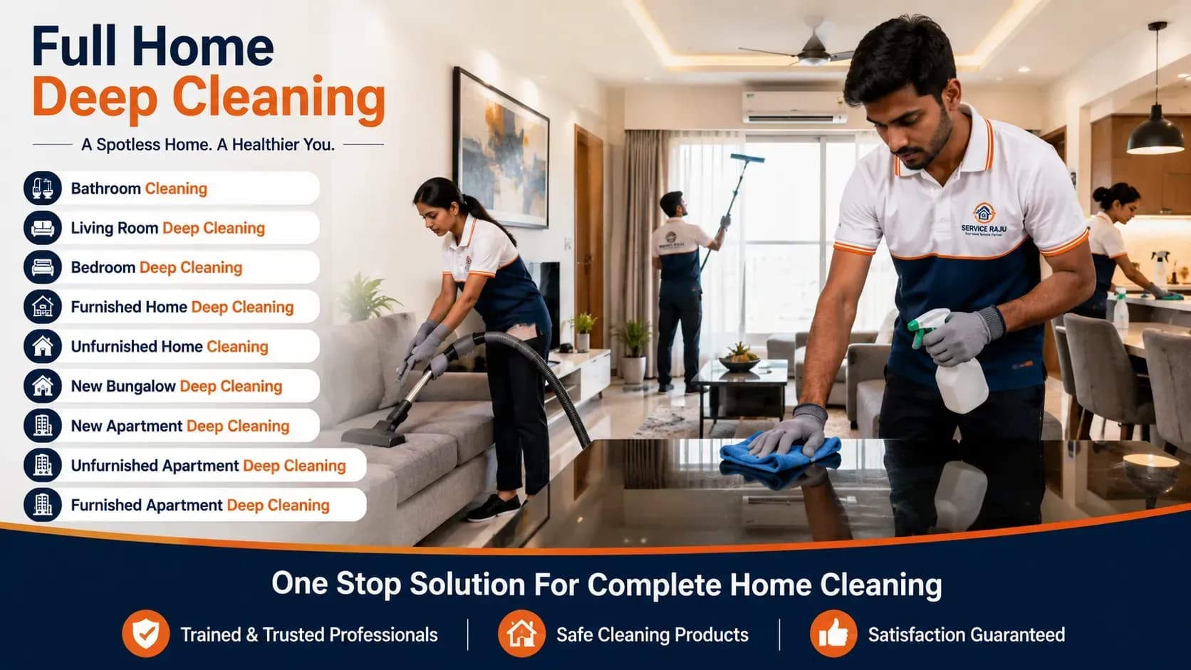 Full Home Deep Cleaning in Mysuru | Service Raju