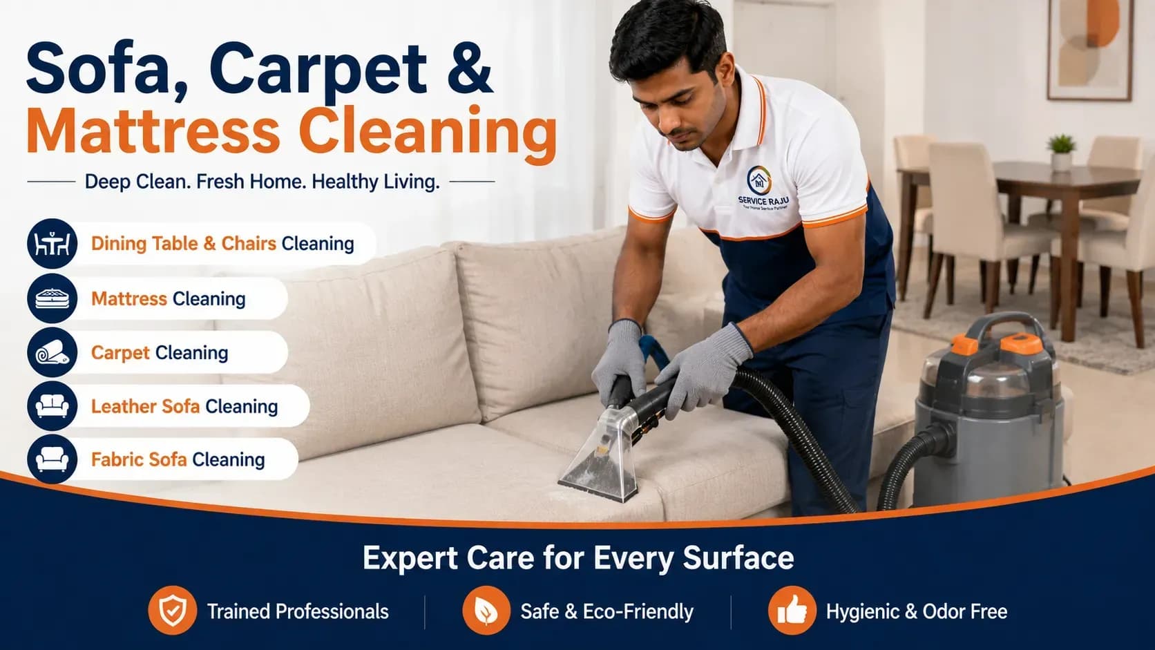 Sofa, Carpet & Mattress Cleaning in Mysuru | Service Raju
