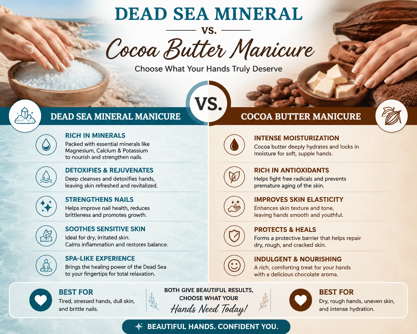 Dead Sea Mineral vs. Cocoa Butter Manicure