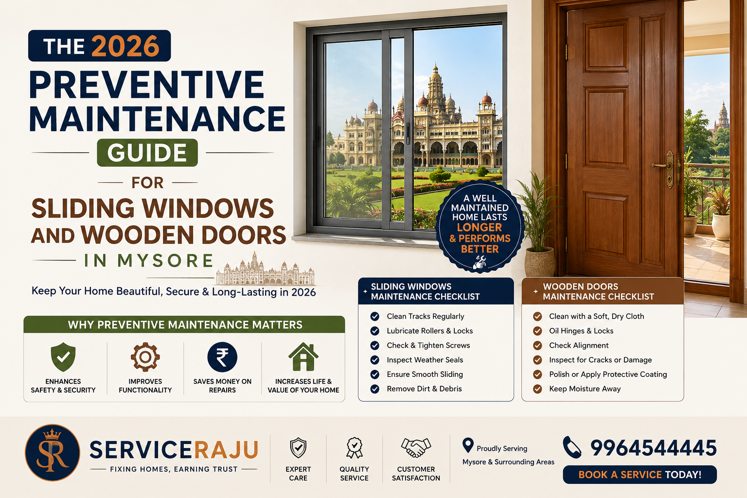 The 2026 Preventive Maintenance Guide for Sliding Windows and Wooden Doors in Mysore