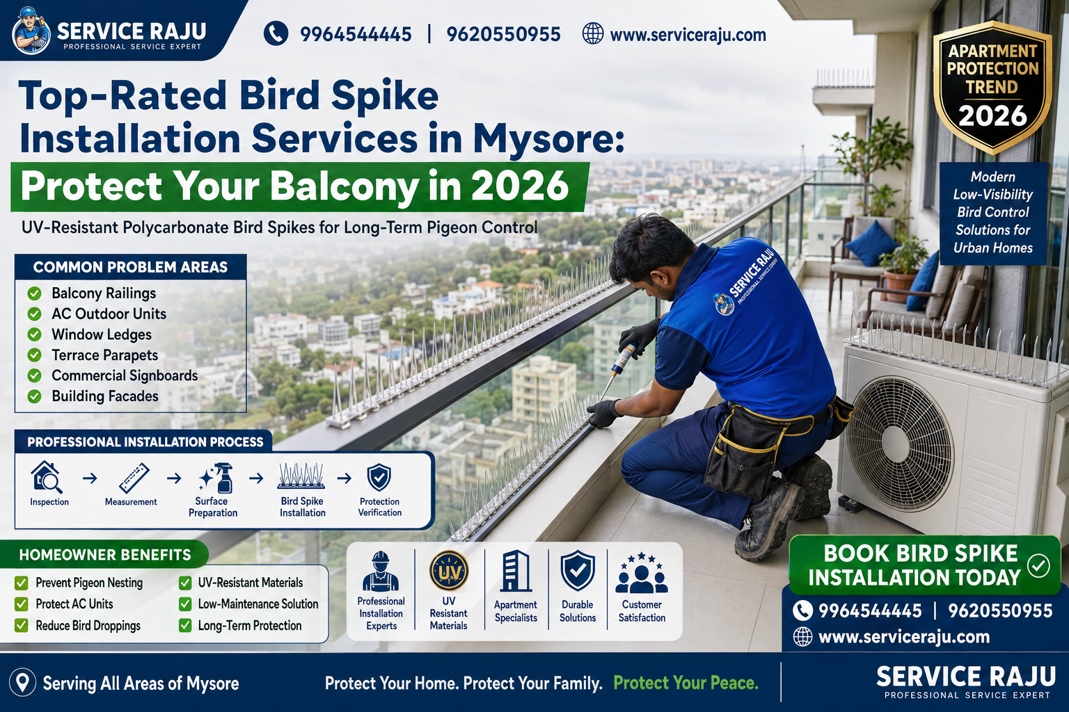 Top-Rated Bird Spike Installation Services in Mysore: Protect Your Balcony in 2026