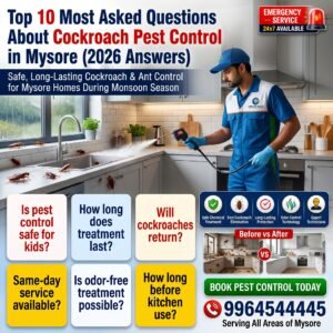 Top 10 Most Asked Questions About Cockroach Pest Control In Mysore (2026 Answers) Top 10 most asked questions about cockroach pest control in mysore (2026 answers)