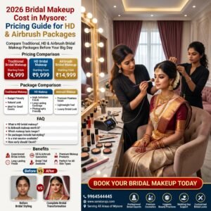 2026 Bridal Makeup Cost In Mysore: Pricing Guide For Hd &Amp; Airbrush Packages 2026 bridal makeup cost in mysore: pricing guide for hd & airbrush packages