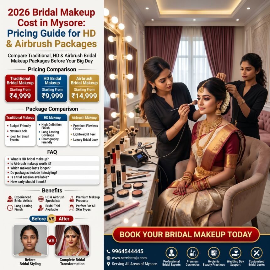 2026 Bridal Makeup Cost In Mysore: Pricing Guide For Hd &Amp; Airbrush Packages 2026 bridal makeup cost in mysore: pricing guide for hd & airbrush packages