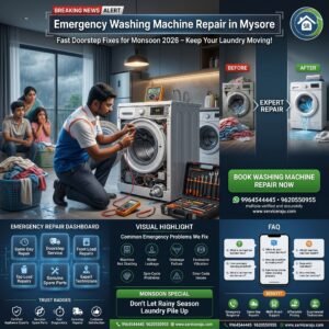 Emergency Washing Machine Repair In Mysore: Fast Doorstep Fixes For Monsoon 2026 Emergency washing machine repair in mysore: fast doorstep fixes for monsoon 2026