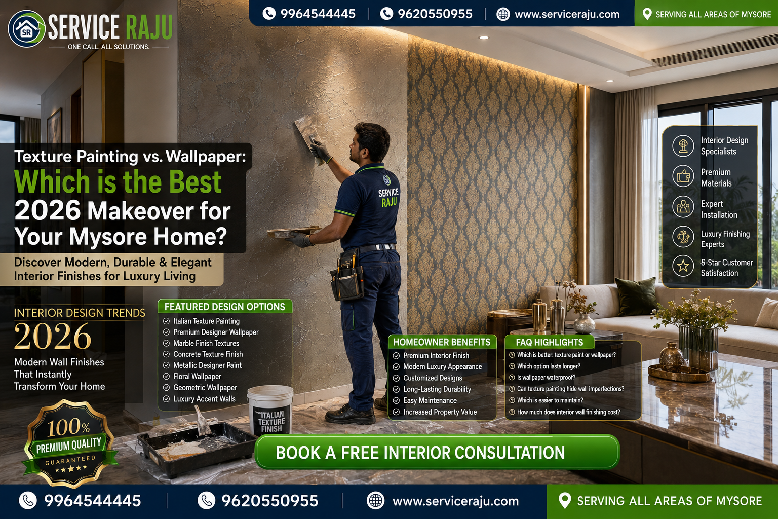 Texture Painting vs. Wallpaper: Which is the Best 2026 Makeover for Your Mysore Home?