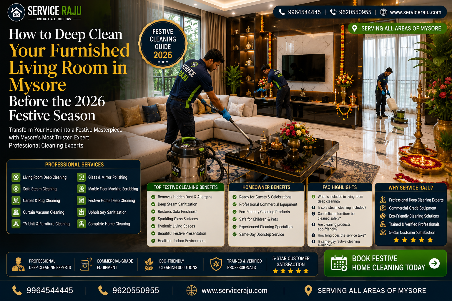How to Deep Clean Your Furnished Living Room in Mysore Before the 2026 Festive Season