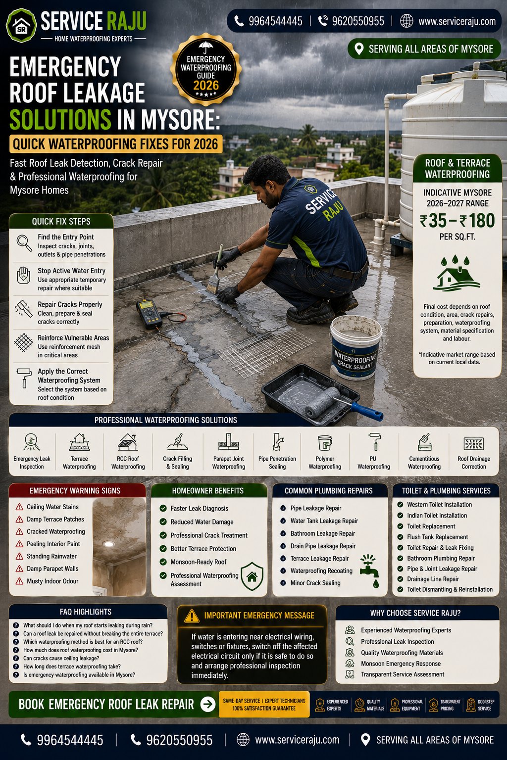 Emergency Roof Leakage Solutions in Mysore: Quick Waterproofing Fixes for 2026