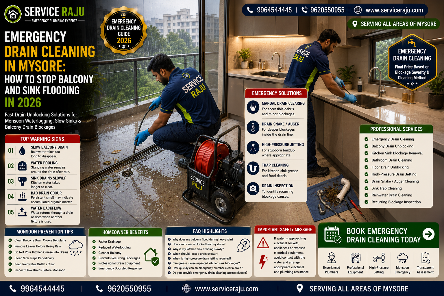 Emergency Drain Cleaning in Mysore: How to Stop Balcony and Sink Flooding in 2026
