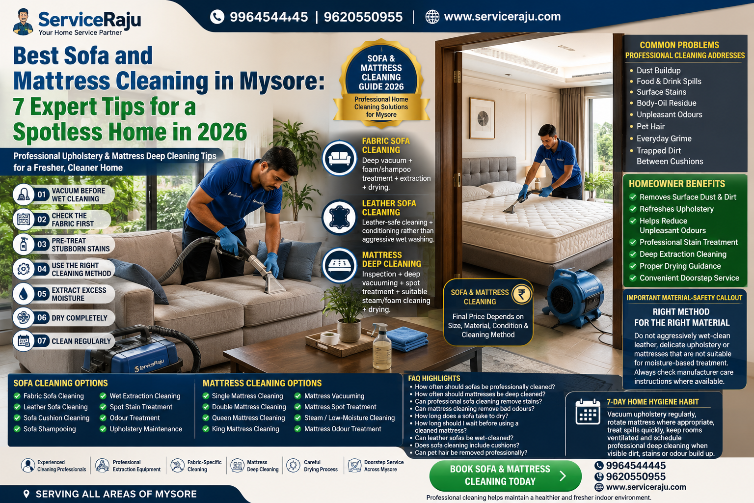 Sofa Matress Clenaing in Mysore: 7 Best Professional Tips for 2026