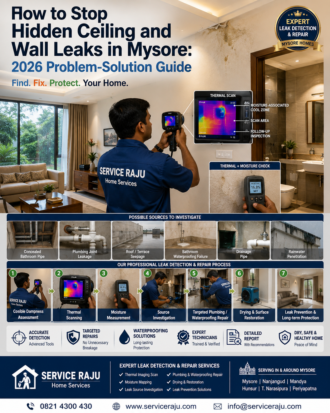 How to Stop Hidden Ceiling and Wall Leaks in Mysore: 2026 Problem-Solution Guide