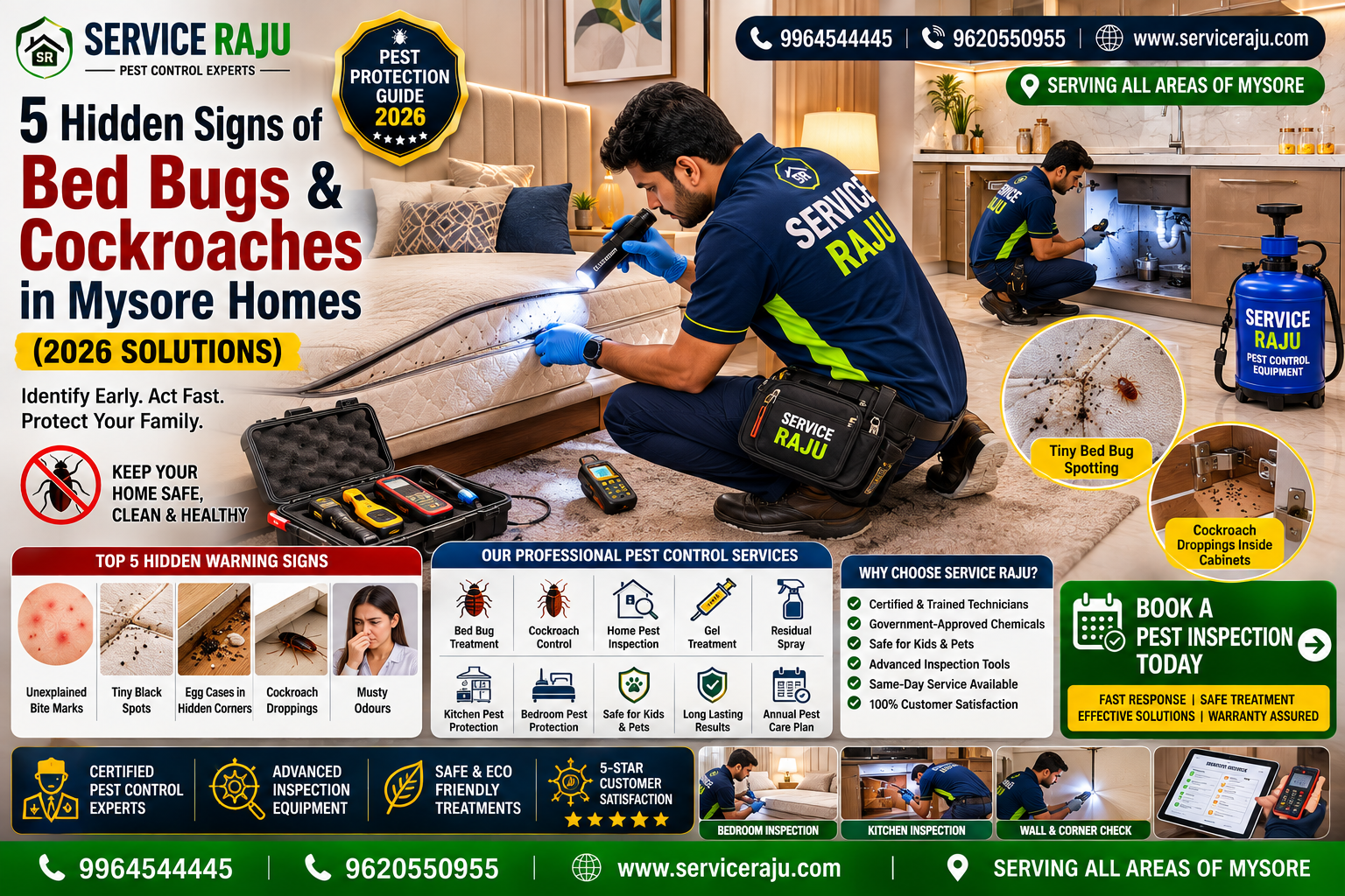 5 Hidden Signs of Bed Bugs & Cockroaches in Mysore Homes (2026 Solutions)