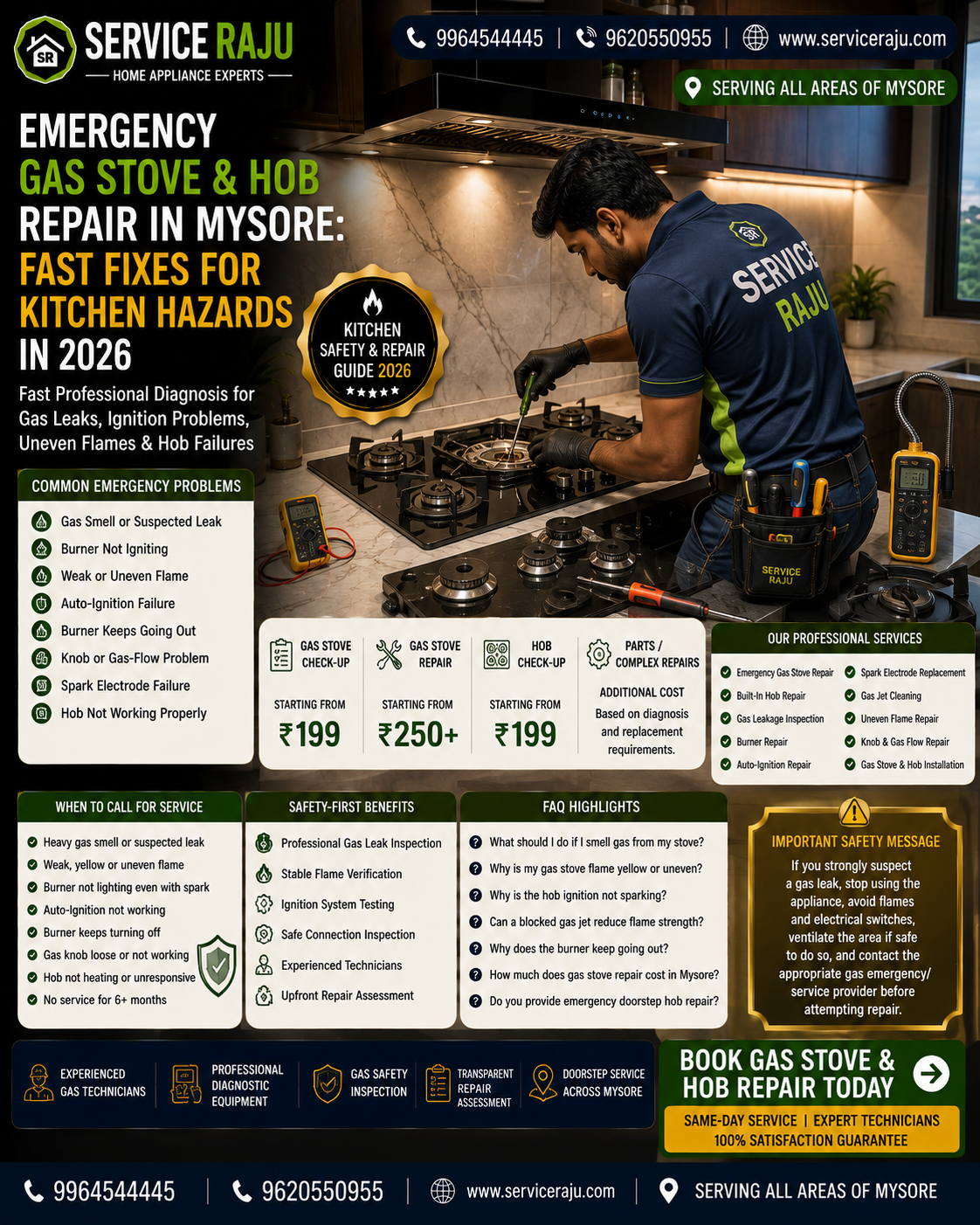 Emergency Gas Stove & Hob Repair in Mysore: Fast Fixes for Kitchen Hazards in 2026