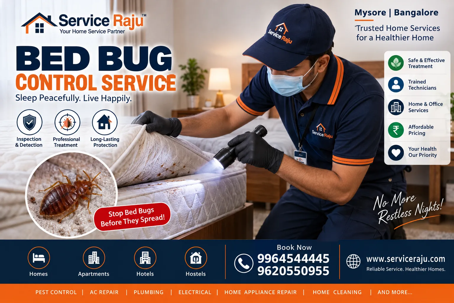 Bed Bug Control Service in Mysore & Bangalore | Service Raju