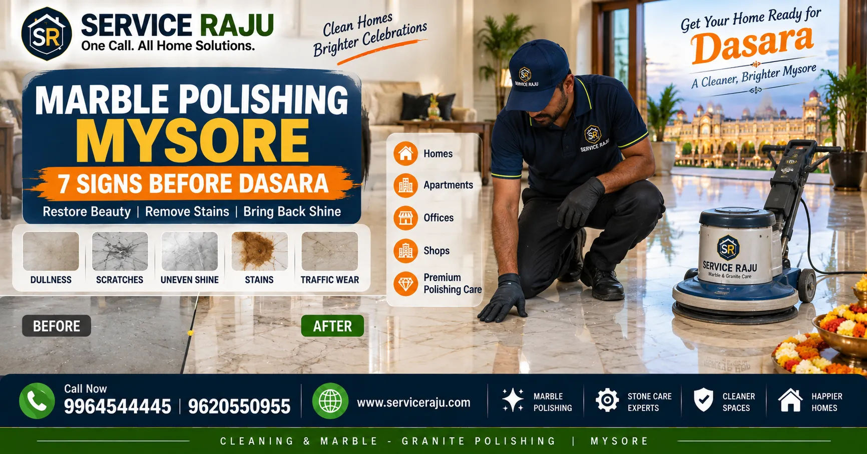 Marble Polishing Mysore: 7 Signs Before Dasara