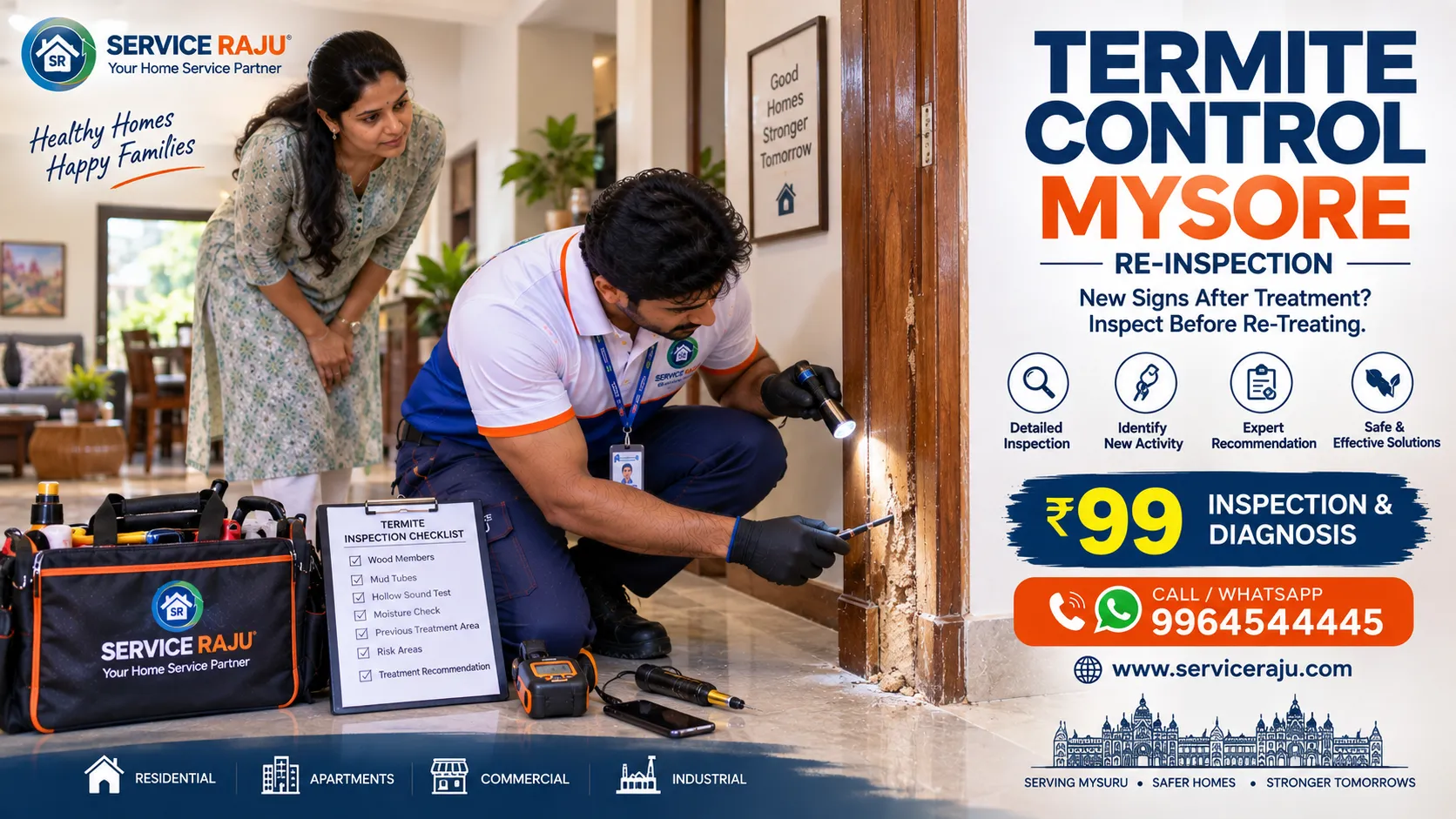 Termite Control Mysore: 9 Signs Your Previous Treatment Needs a Re-Inspection