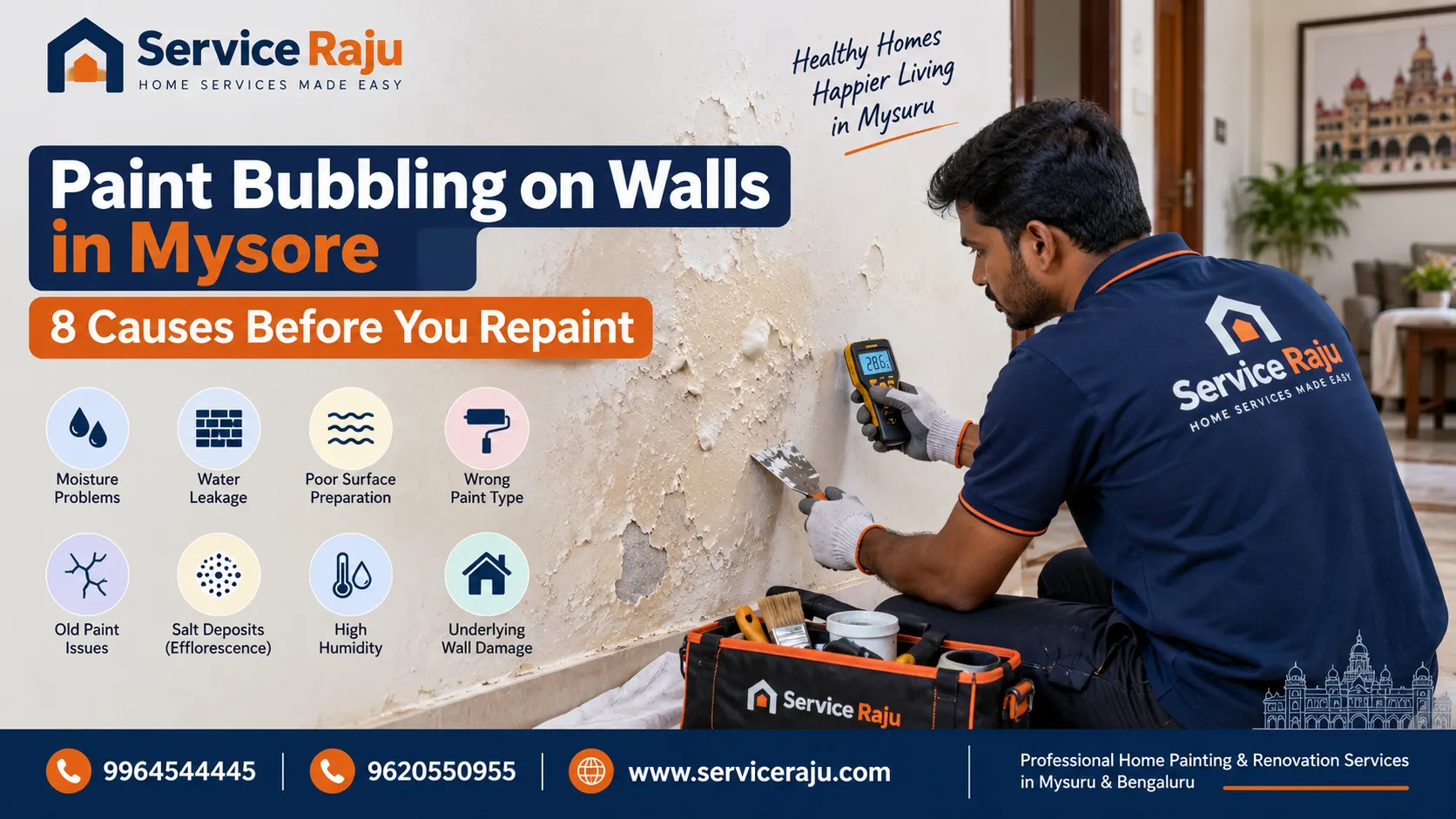 Paint Bubbling on Walls in Mysore: 8 Causes Before You Repaint