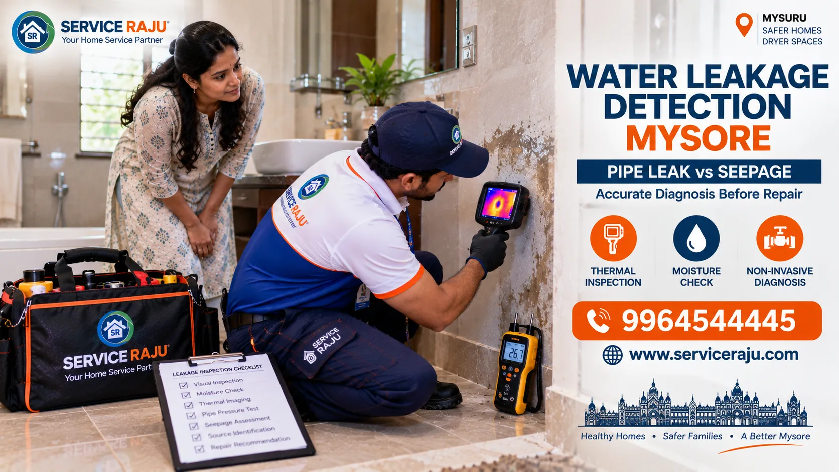 Water Leakage Detection Mysore: 10 Tests to Tell Pipe Leak vs Seepage Before Repair
