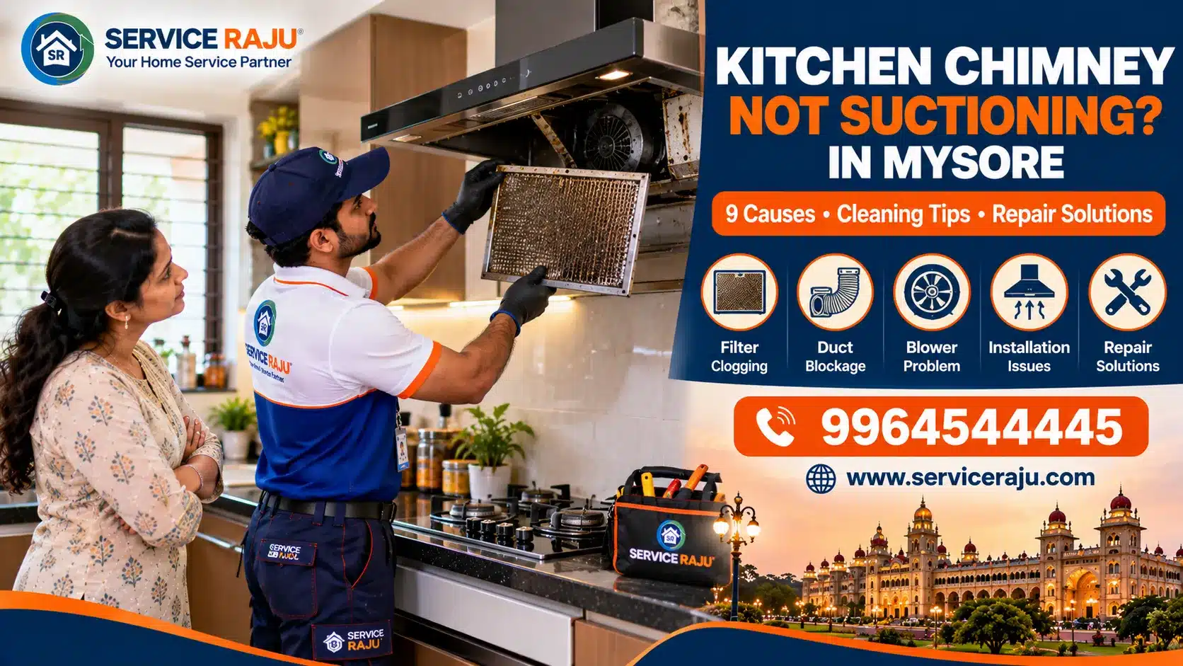 Kitchen Chimney Not Suctioning Properly in Mysore? 9 Causes, Cleaning Tips & Repair Solutions