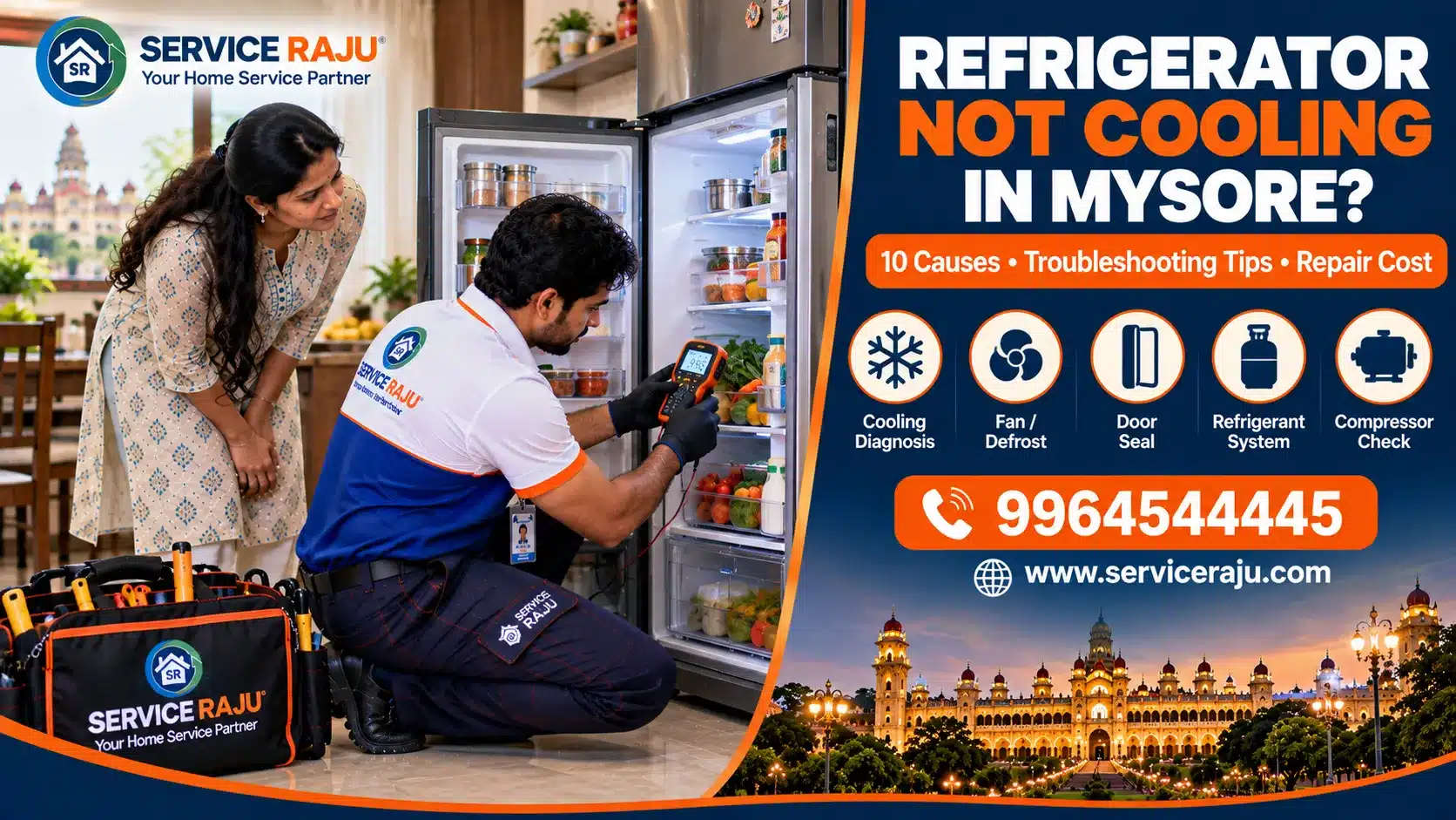 Refrigerator Not Cooling in Mysore? 10 Causes, Troubleshooting Tips & Repair Cost