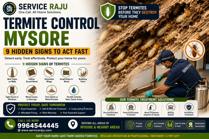 Termite Control Mysore – 9 Hidden Signs Termite control mysore – 9 hidden signs and professional treatment