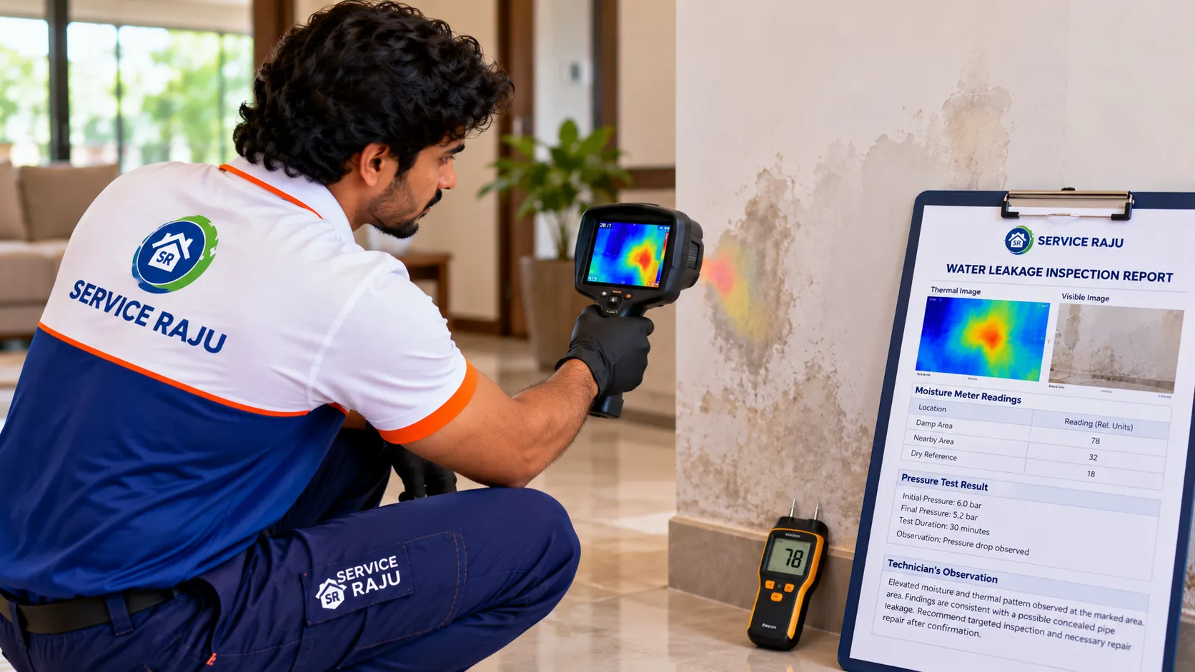 Water Leakage Inspection Report: What Do Thermal Images and Moisture Readings Mean?